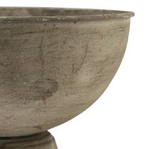 Artikel Deko Pokalschale Metall Grau, Antik-Finish, 2 Größen im Set, für Floristik & Dekoration