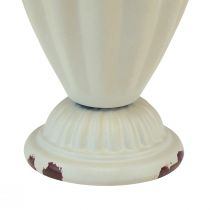 Artikel Vintage Metall Pokalvase Creme Braun, Deko-Vase für Trockenblumen & Sukkulenten Ø9cm H13cm