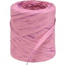 Raffia-Multicolor Geschenkband Rosa-Pink, Floristenbedarf, Zierband L200m