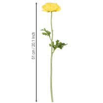 Artikel Künstliche Ranunkel Dekoblume 51cm in Gelb Grün Detailgetreu Pflegeleicht 3er Set