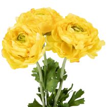 Artikel Künstliche Ranunkel Dekoblume 51cm in Gelb Grün Detailgetreu Pflegeleicht 3er Set