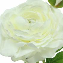 Artikel Kunstblume Ranunkel mit Blüte und Knospe Weiß H34cm