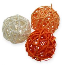 Rattanbälle 4,5cm Orange Apricot 30St