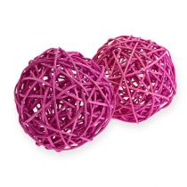 Rattankugel 10cm Lila 10St