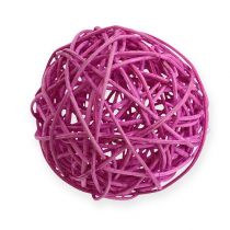 Rattankugel 10cm Lila 10St