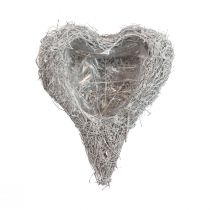 Rebenherz Pflanzherz Pflanzschale Weiß Natur 16×21×8cm