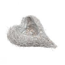 Rebenherz Pflanzherz Pflanzschale Weiß Natur 16×21×8cm