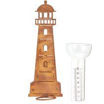 Artikel Regenmesser Leuchtturm Rostoptik Garten Deko Vintage Charmant 41cm