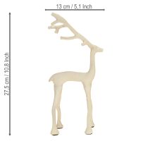 Artikel Elegante Rentier-Dekofigur aus Metall in Grau-Beige für moderne Weihnachtsdekoration, Höhe 27,5 cm