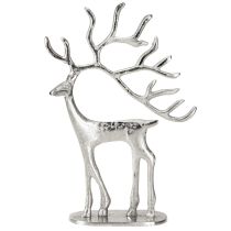 Artikel Elegante Rentier Figur Metall Silber 31cm Weihnachtsdeko