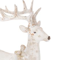 Artikel Dekofigur Hirsch sitzend Polyresin Weiß 30cm