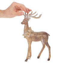 Artikel Dekofigur Hirsch Polyresin 28cm Braun mit Gold- und Silberakzenten