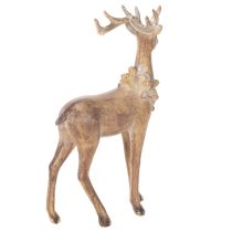 Artikel Dekofigur Hirsch Polyresin 28cm Braun mit Gold- und Silberakzenten