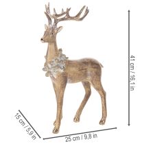 Artikel Dekofigur Hirsch Polyresin 41cm Gold Silber Innenbereich