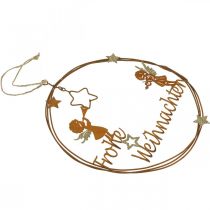 Artikel Frohe Weihnachten Schriftzug Dekoring Rost Ø19cm 2St