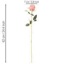 Artikel Kunstblume Rose Bund 12 Stück Langstiel 62cm Rosa Kunststoff/Seide