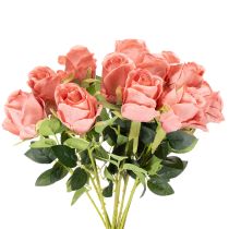 Artikel Kunstblume Rose Bund 12 Stück Langstiel 62cm Rosa Kunststoff/Seide