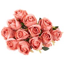 Artikel Kunstblume Rose Bund 12 Stück Langstiel 62cm Rosa Kunststoff/Seide