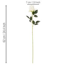 Artikel Kunstblume Rose Weiß Langer Stiel 62cm 12 Stück