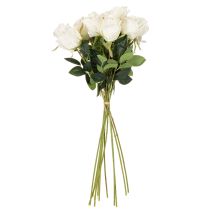 Artikel Kunstblume Rose Weiß Langer Stiel 62cm 12 Stück