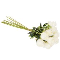 Artikel Kunstblume Rose Weiß Langer Stiel 62cm 12 Stück
