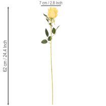 Artikel Künstliche Rose Gelb 62 cm mit langem Stiel, 12er-Set