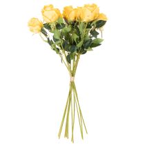 Artikel Künstliche Rose Gelb 62 cm mit langem Stiel, 12er-Set