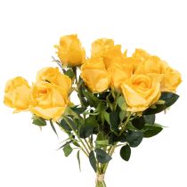 Artikel Künstliche Rose Gelb 62 cm mit langem Stiel, 12er-Set