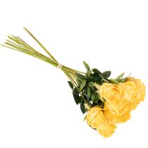 Artikel Künstliche Rose Gelb 62 cm mit langem Stiel, 12er-Set