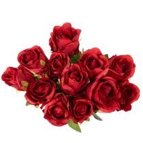 Artikel Künstliche Rose Rot 62cm 12er-Set mit langem Stiel