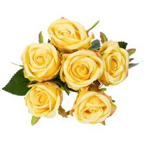 Artikel Künstlicher Rosenstrauß Gelb 44cm 6er Set für stilvolle Dekoration