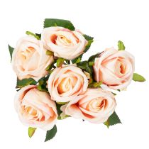 Artikel Künstlicher Rosenstrauß 44 cm zartrosa mit 6 Stielen – Täuschend echt und langlebig
