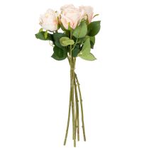 Artikel Künstlicher Rosenstrauß 44 cm zartrosa mit 6 Stielen – Täuschend echt und langlebig