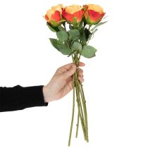 Artikel Kunstrosen-Arrangement mit 6 hochwertigen Rosen in Orange 44 cm für elegante Dekoration