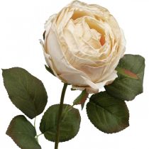 Rose Cremefarben, Seidenblume, künstliche Rose L74cm Ø7cm