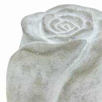 Grabschmuck Rose Grab-Dekoration Rosen aus Beton H7cm 6St