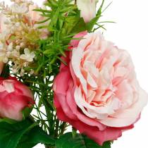 Rosenstrauß Künstlicher Rosen im Bund Rosa Seidenblumen Bukett