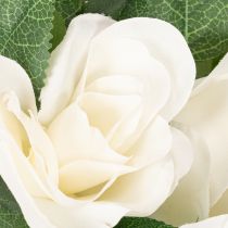 Artikel Künstliche Rosengirlande 170 cm Weiß mit Blüten und grünen Blättern