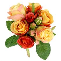 Artikel Rosenstrauß Orange Ø17cm L25cm Kunstblumen Dekoration Herbst Hochzeit Tischdeko