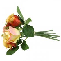 Artikel Rosenstrauß Orange Ø17cm L25cm Kunstblumen Dekoration Herbst Hochzeit Tischdeko