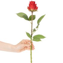 Artikel Rosenzweig Seidenblume Künstliche Rose Rot 72cm 3St