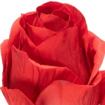 Artikel Rosenzweig Seidenblume Künstliche Rose Rot 72cm 3St