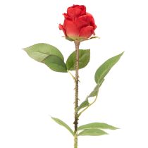 Artikel Rosenzweig Seidenblume Künstliche Rose Rot 72cm 3St