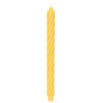 Artikel Gedrehte Stabkerzen aus Wachs, durchgefärbt, Gelb, 350 x 28 mm, 4 Stück