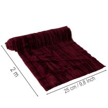 Artikel Samtband Polyester Crushed-Velvet Bordeauxrot 25 cm x 2 m für Dekoration und Basteln