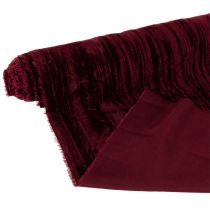 Artikel Samtband Polyester Crushed-Velvet Bordeauxrot 25 cm x 2 m für Dekoration und Basteln