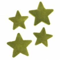 Artikel Streudeko Sterne beflockt Moosgrün 4cm/5cm 40 St
