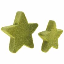 Artikel Streudeko Sterne beflockt Moosgrün 4cm/5cm 40 St