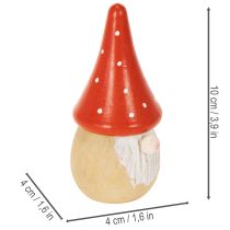 Artikel Mini-Wichtel-Figur aus Holz Fliegenpilz 10 cm Rot-Weiß 6er-Set