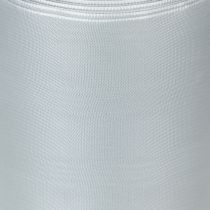 Artikel Satin Kranzband Silber 100mm 25m für Trauer, Gedenkkränze & Jubiläen, Wetterfest & Kompostierbar